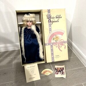 1989 Goebel Victoria Ashlea 19" Tall ALEXA Blue‎ Dress Music Box Porcelain Doll